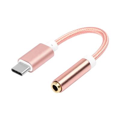 China Mobile Phone Xput Type C Male To Type Aux Audio Female Braided Cable. 3.5mm Jack C to 3.5mm Earphone Jack Adapter For Mobile Phone for sale