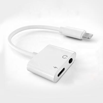 China Xput Mobile Phone for iPhone Lightning to 3.5mm Audio Charger Adapter 2 in 1 Adapter to Lightning Audio and Charger for sale