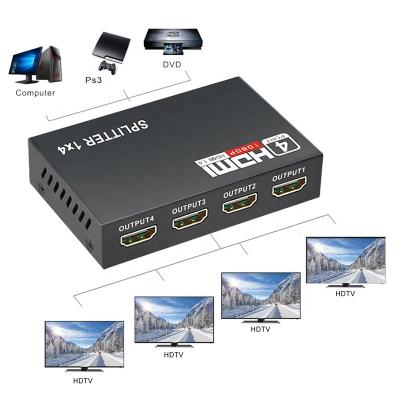 China Plug Xput 4 Ports HDMI 1X4 Splitter 1 In 4 Out 1x4 3D 1080P HDMI Splitter 1.4 for sale