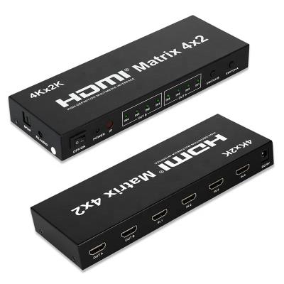 China Plug Xput HDMI Matrix 4K HDMI Matrix 4x2 Switch Splitter 4 In 2 With Audio for sale