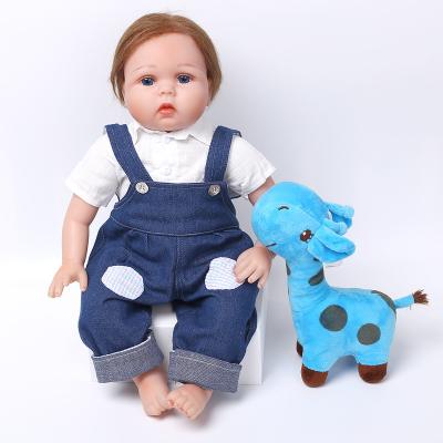 China Reborn Baby Dolls Toy 55cm Cartoon Toy Cute With Princess Dress Realistic Silicone Reborn Soft Doll for sale