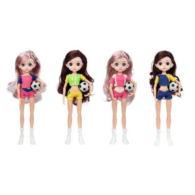 China Movable Joint Toy 12inch Cartoon Cute Vinyl Soft Doll Clothes Accessories Sports Ball Suit Baby Dolls Play for sale