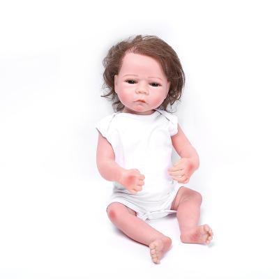 China Hot Selling Toy 18inch Amazon Curls Handmade Silicone Cartoon Doll Silicone Reborn Alive Reborn Doll For Kid Birthday Gift for sale