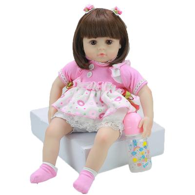 China Cartoon Toy Lifereborn Silicone Newborn Baby - Doll with Cute Pink Dress Fashion Doll with Alec Eyes Short Hair Skirt Custom Doll for sale