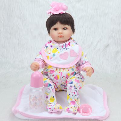 China Cheap Little Girl Doll 42cm Small Size Cloth Body Rebirth Doll Girl Care Play Companion One-Piece Play House Toy for sale