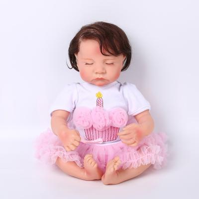 China Cartoon Toy 48CM Princess Skirt Silicone Reborn Baby Dolls For Gift Reborn Doll for sale