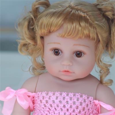 China Cartoon Toy Silicone Baby - Reborn Blonde Curly Doll Toy Girl Doll Beauty Set For 8years Girls for sale