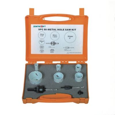 China 9PC Bi Matel Hole Saw Set M3 High Speed Steel Holesaw Set 19-51mm/22-64mm Te koop