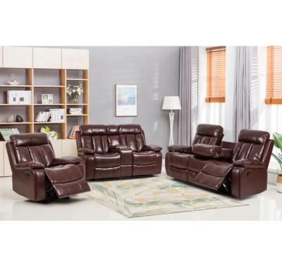 China (Other) KD 1+2+3 adjustable sofa set modern leather recliner chair glider recliner sofa set for living room for sale