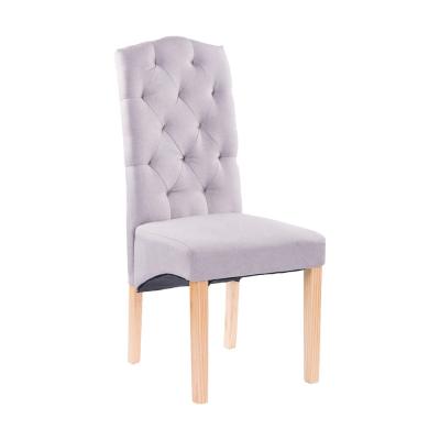 China Simple Design Tufted Modern High Tufted Back Fabric Velvet Dining Chairs for sale