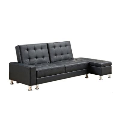 China (Others)Adjustable Modern Synthetic Leather Sofa Furniture For Living Room Sofa Corner Bed Folding Sofa Bed for sale