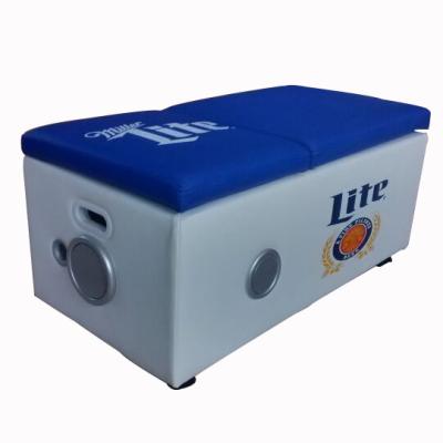 China Modern Custom Bar Seating Custom Crafts Printed Music Cooler Storage Ottoman With Speaker for sale