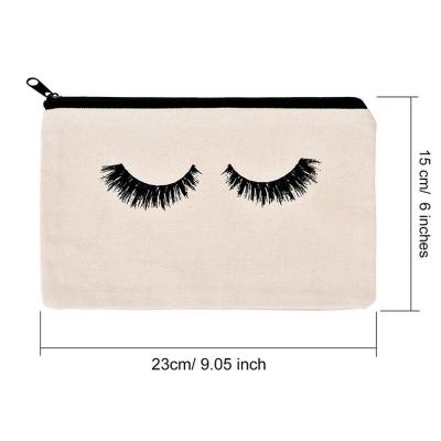 China NATIONAL Fashionable Cotton Canvas Zipper Makeup Pouch Travel Women Cosmetic Bag for sale