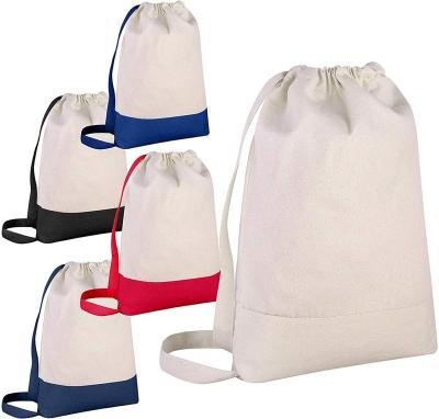 China With Adjustable Straps China Sports Wholesale Outdoor Cotton Canvas Gym Bag Backpack Nature Hike Drawstring Bag With Adjustable Straps for sale