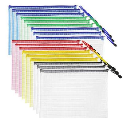 China Letter Size Mesh Zipper Pouch Document Bag Waterproof Folder Pocket Folders For School Office for sale