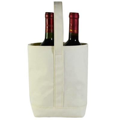 China Promotional Personalized Single Washable Custom Logo Wine Bottle Gift Bag Cotton Blank Canvas Wine Packing Bag for sale