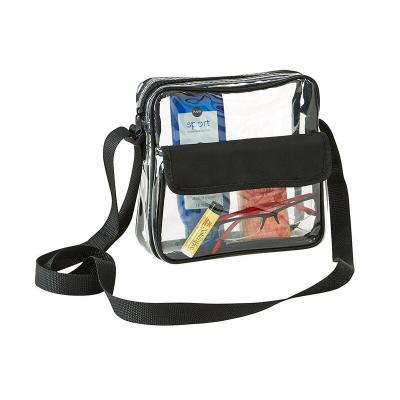 China Beach Multifunctional Square Waterproof PVC Zipper Messenger Waterproof Clear Clear Shoulder Bag With Front Pocket for sale