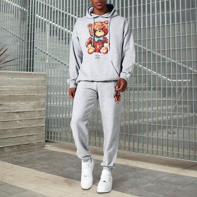 China Fashion trend sweater men's two-piece suit MOQ anti-pilling pull over Hoodie and long pants set wholesale for sale