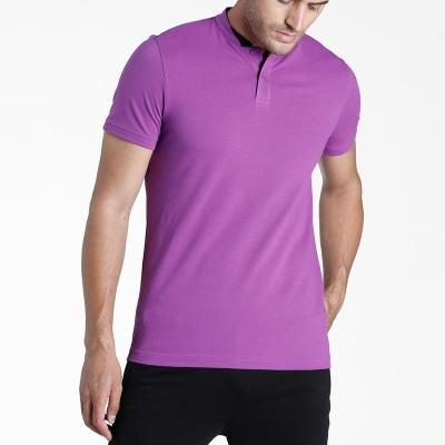 China Fashion Promotional White Purple Thin Anti-pilling Best Quality Slim Fit Cotton Plus Size Polo T-Shirts For Men 2021 for sale