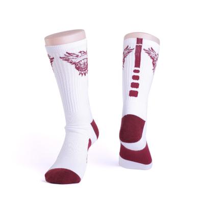 China Breathable Basketball Sport Sock Woven Mid Calf Hoops Classic Basketball Logo Compression Socks Custom Made for sale