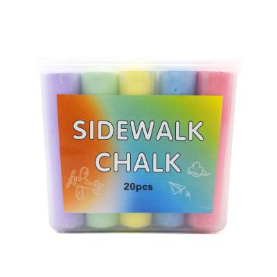 China Environmental Friendly 20 Pcs Colored Washable Outdoor Jumbo Sidewalk Chalk for sale