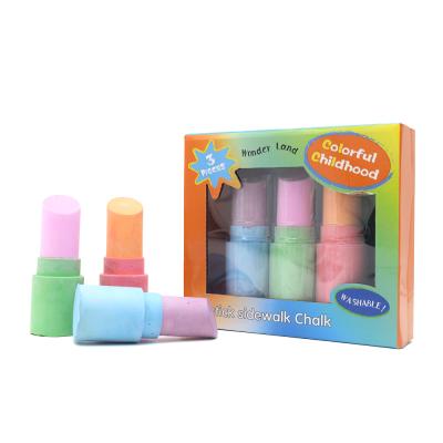 China Environmentally Friendly Non-Toxic Dustless Lipstick Shape Chalk Outdoor Toys for sale