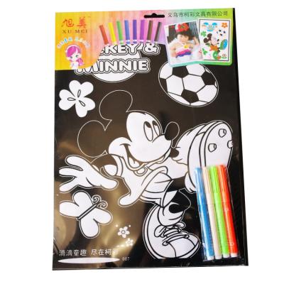 China Sducational DIY Kids Cute Velvet Coloring Customized Fuzzy Posters for sale