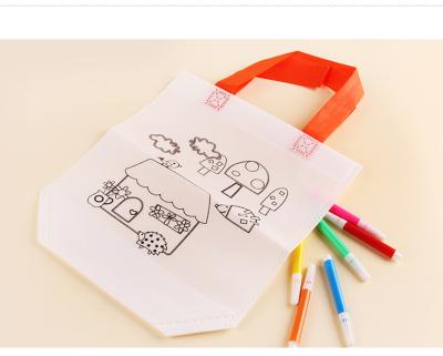 China DIY or CHILD DIY Bag Promotional Coloring Nonwoven Drawstring Bag for sale