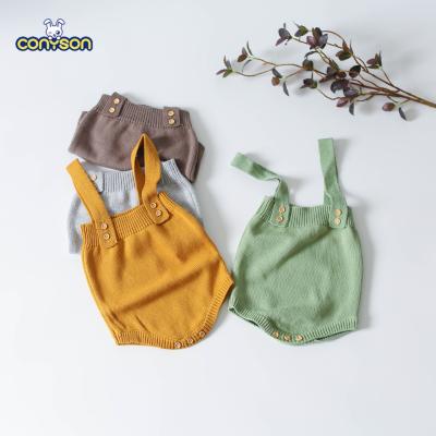 China Autumn Clothes Set Spring Baby High Quality Anti Shrink Knitted Clothing Set Unisex Romper Conyson Triangle Fork Button 2Pcs New for sale