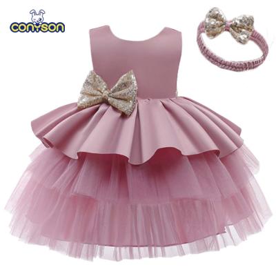 China Newborn Leakage Anti-Static Sequin Wholesale Anti-static Conyson Clothing Children's Dress Children's Back Dress Conyson Clothing Design Dress for sale