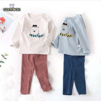 China New Designer Animal Print Children Winter Sleepwear Thermal Long Pants Wholesale Conyson Unisex Kids Pajamas Set for sale