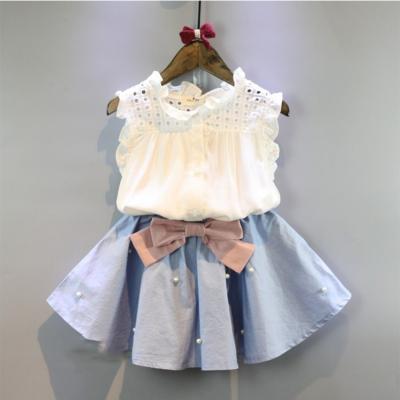 China Girls Shirt Dress Costume Set Girls Clothes Anti-pilling Anti-pilling Fashion Girls Shirt Collar Dress Children Suit for sale