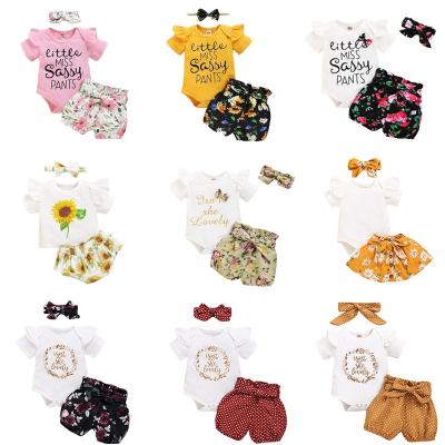 China Suits Fits Factory Price Newborn Babies Clothing Knitted Romper Sets Three Piece Suit for sale