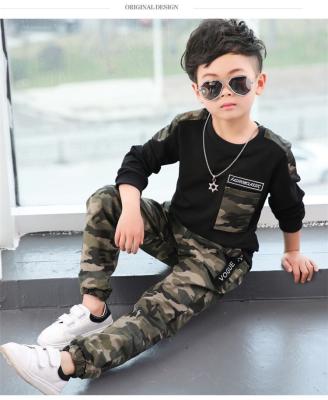 China Newest Anti-Static Anti-Static Boys Autumn Winter 2 Piece Boy Sets Kids Boy Camouflage Suit Kids Long Sleeve Clothing Sets for sale