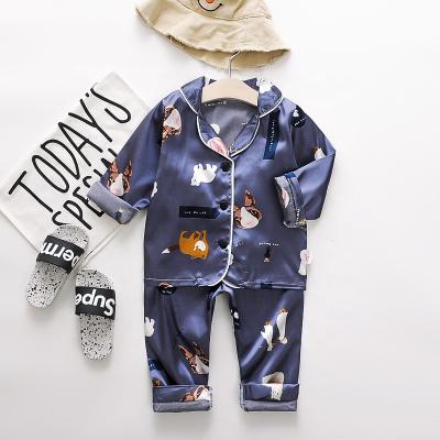 China Wholesale Breathable Cartoon Breathable Comfortable Two-Piece Children's Long Sleeve Home Pajamas for sale