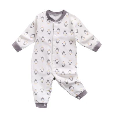 China One Piece 2021 High Quality Animal Baby Boy Breathable Rompers Autumn Print Long Sleeve Sleepwear Clothes Soft Cotton Button Knitwear for sale