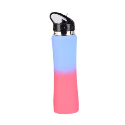 China Viable Custom Design Single Wall 500ml Sport Water With Straw Lid Vacuum Water Bottle Not With Straw Lid for sale