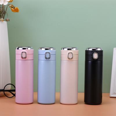 China Cusrtom Viable Logo Stainless Steel Led Display Smart Water Bottle With Bounce Lid Vacuum Flask for sale