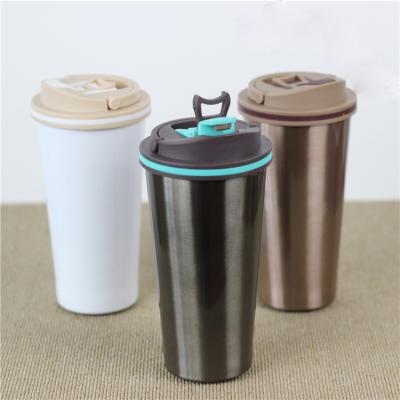 China Sustainable Eco Friendly 500ml Stainless Steel Custom Coffee Mug Vacuum Thermo Coffee Tumbler With Handle for sale