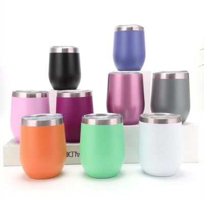 China Sustainable Double Wall 304 Stainless Steel Tumbler Mug Wine Beer Juice Water Mug Children Egg Shaped Vacuum Mug for sale