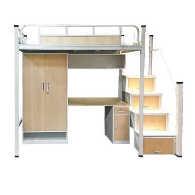 China OEM Modern Steel Bunk Beds School Dorm Loft Bunk Bed Metal Furniture Attic Bed for sale