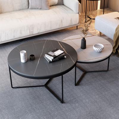 China Factory modern hot sales wrought iron marble coffee table living room nordic marble coffee table for sale