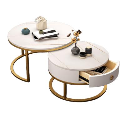 China Eco-friendly Light Luxury Simple Modern Round Slab Home Living Room Home Living Room Nordic Marble Marble Marble Coffee Table for sale