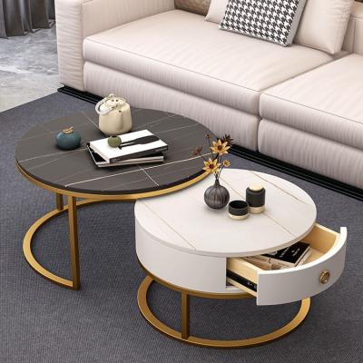 China Factory wholesale customized modern marble top coffee table metal luxury coffee table for sale