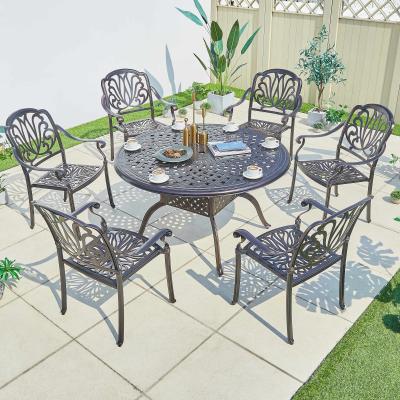 China Modern Newest Outdoor Furniture Dining Patio Cast Aluminum Chair For Garden for sale