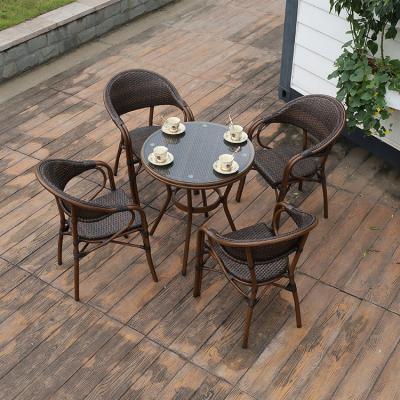 China China Classic Factory Aluminum Tube Rattan Dining Chair Outdoor Furniture for sale