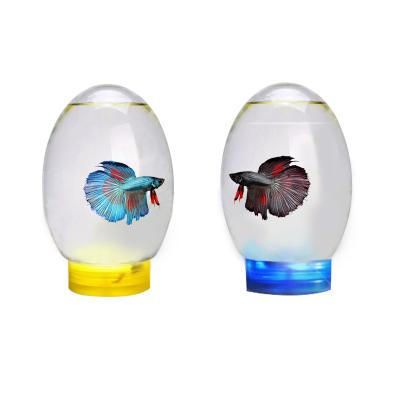 China Desktop Viable Decorate Plastic Acrylic Oval Fish Tanks Creative Arts And Crafts Fish Tank for sale