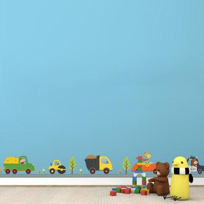 China ZOOYOO Waterproof+Eco-friendly Kids Cartoon Car Wall Sticker For Kids Room For Kindergarten for sale