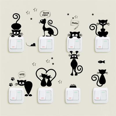 China New Reused Cute Black Cat Design Switch Sticker ZY288 for sale