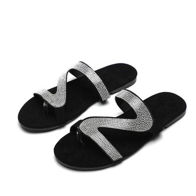 China 2022 hot new fashion summer women's shoes the trend shape indoor and outdoor women's slippers black girl flat fashion comfortable sandals for sale